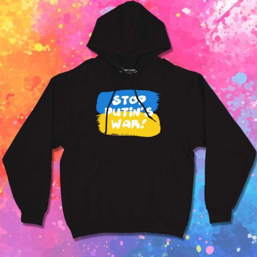 Stop Putin War Ukraine Flag Watercolor Hoodie