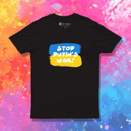 Stop Putin War Ukraine Flag Watercolor T-Shirt