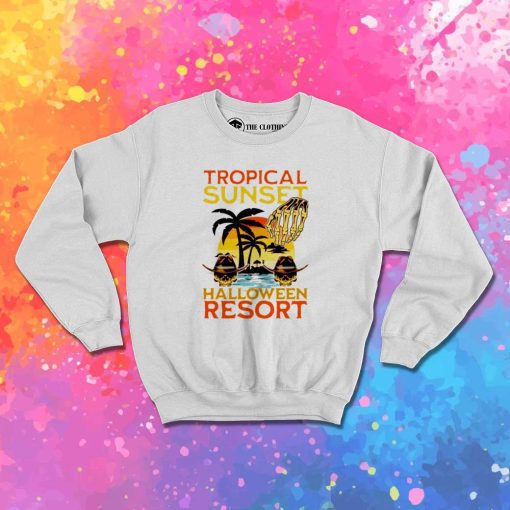 Tropical Sunset Halloween Resort Sweatshirt