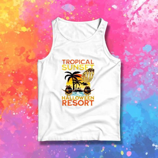 Tropical Sunset Halloween Resort Tank Top