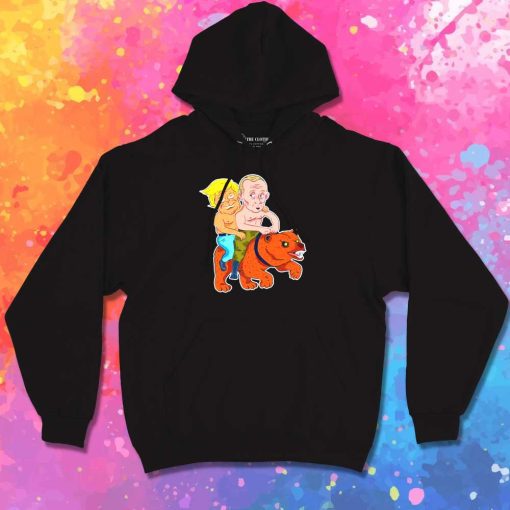 Trump And Putin On A Bear Topless Hoodie