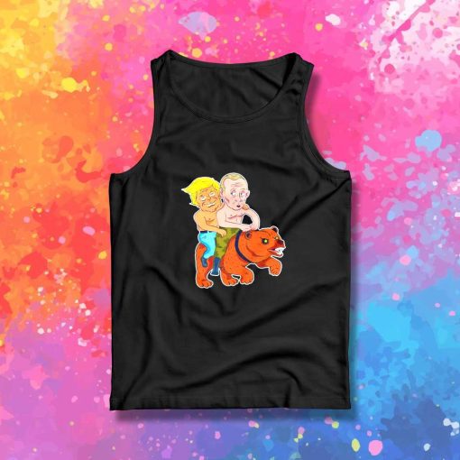 Trump And Putin On A Bear Topless Tank Top