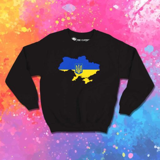 Ukraine Country Map Flag Sweatshirt