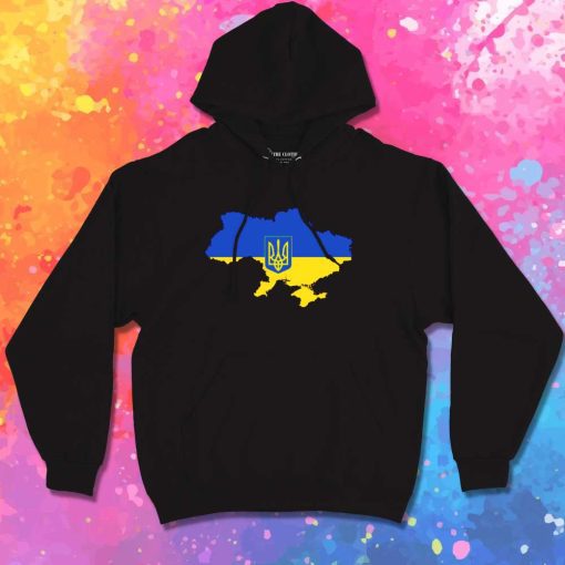 Ukraine Country Map Flag Hoodie