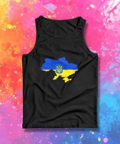 Ukraine Country Map Flag Tank Top