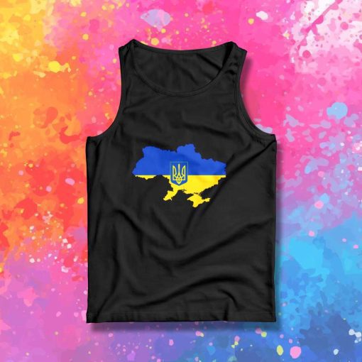 Ukraine Country Map Flag Tank Top