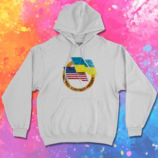 Ukraine USA United For Freedom Hoodie