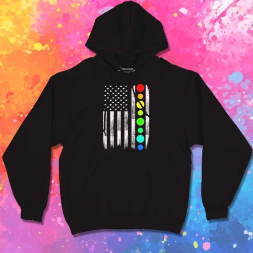 Vintage Dot Day American Flag Hoodie