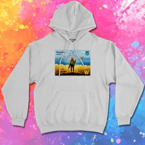 War Ukraine Postage Stamp Hoodie