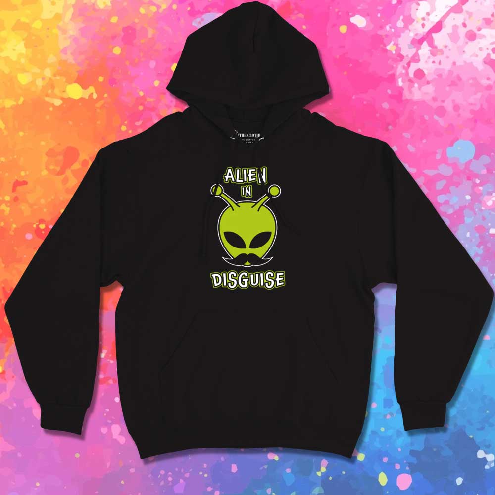 Alien In Disguise Mustache Hoodie