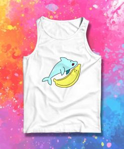 Dolphin And Giant Yellow Banana Tank Top