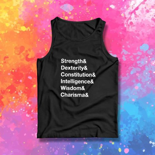 Dungeons And Dragons Basic Stats Tank Top