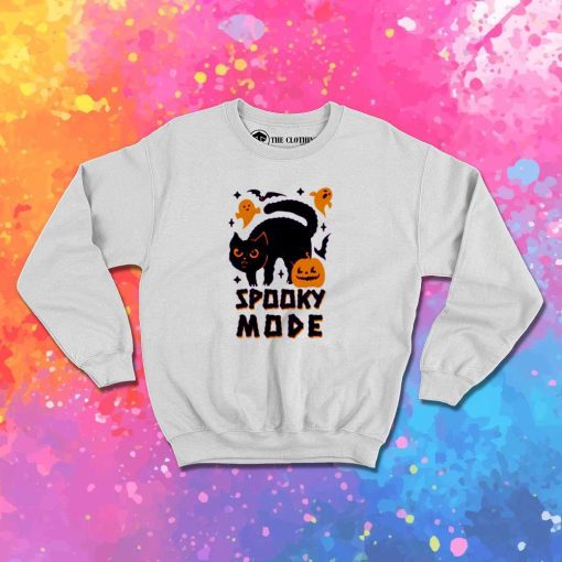 Halloween Black Cat Spooky Mode Sweatshirt