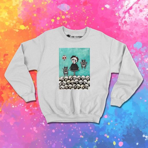 Day Of The Dead Black Cats Sweatshirt