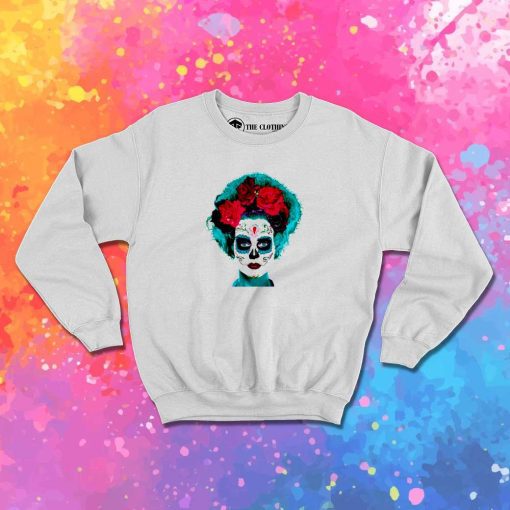 Day Of The Dead Bride Afro Sweatshirt