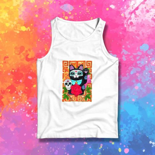 Day Of The Dead Lucky Cat Tank Top