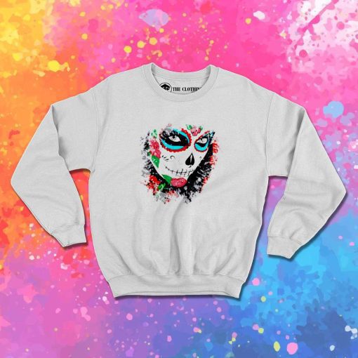 Day Of The Dead Roses Face Sweatshirt