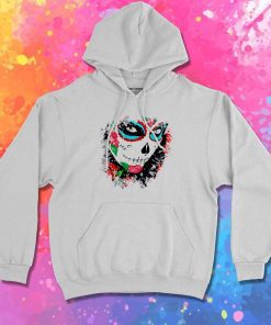 Day Of The Dead Roses Face Hoodie