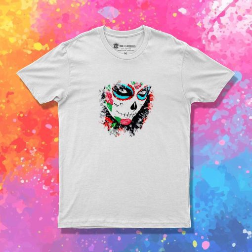 Day Of The Dead Roses Face T-Shirt