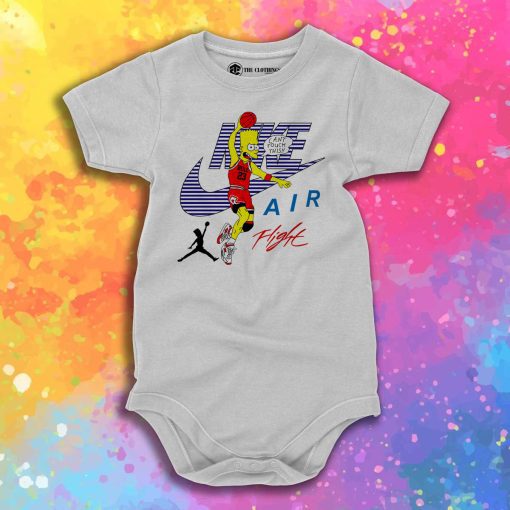 Bart Simpson Nike Air Flight Funny Baby Onesie