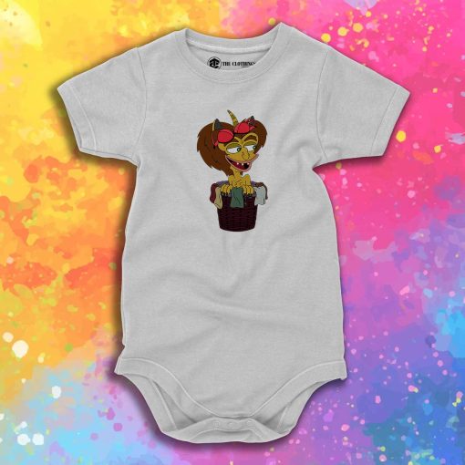 Big Mouth Hormone Monster in a Basket Baby Onesie