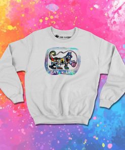 Playful Cat Life Silhouette Sweatshirt