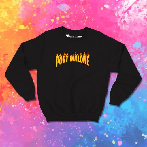 Post Malone Thrasher Flame Sweatshirt