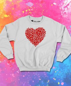 Red Floral Pattern Heart Sweatshirt