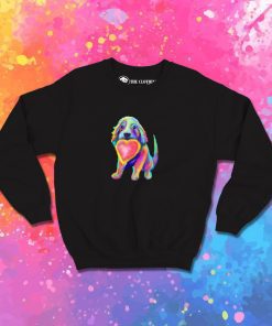 Soft Pastel Lovable Rainbow Pup Sweatshirt