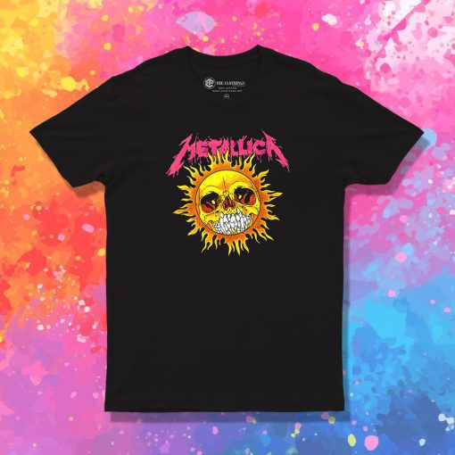 Funny Metallica Sun Skull T Shirt