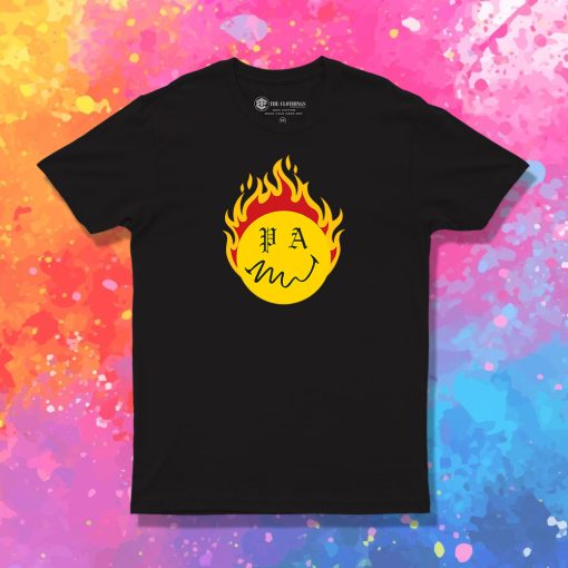 Palm Angels Flame Burning Head T Shirt