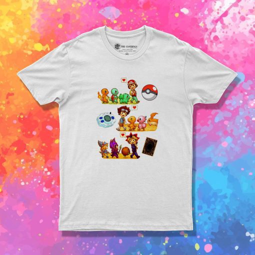 Pokemon Digimon Yugioh Starters T Shirt