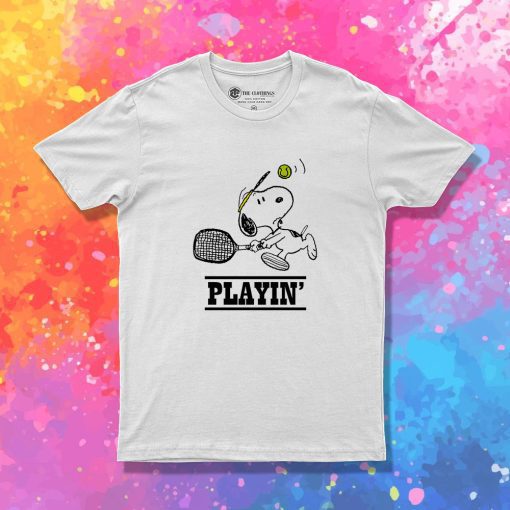 Snoopy Playing Tennis T Shirt