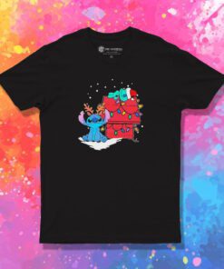 Retro Stitch And Scrump Christmas Lights T Shirt