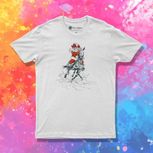 Santa Riding Mule Christmas T Shirt