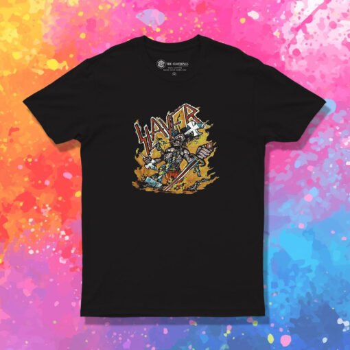 Slayer Cartoon Flames T Shirt