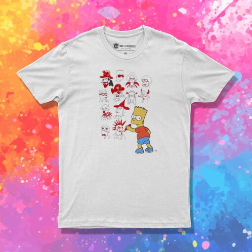 The Simpsons Freeze Max Youth School Doodles T Shirt