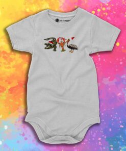 Alligator Shrimp Pelican Santa Baby Onesie