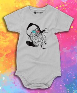American Santa Cool Santa Claus Christmas Baby Onesie
