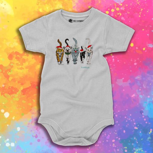 Florida Christmas Cats Baby Onesie 1.jpeg