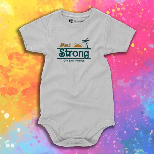 God Bless America Maui Strong Support Hawaii Baby Onesie 1.jpeg