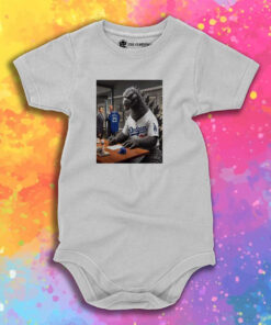 NEWS Los Angeles Dodgers Sign Godzilla This Morning Baby Onesie 1.jpeg